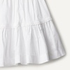 Amazon Essentials x Sofia Grainge Baby Girls’ Tiered Flounce Dress, Soft Cotton Sateen, Ruffle Sleeves with Lace Trim(White)