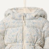 Amazon Essentials x Sofia Grainge Baby Girls’ Water-Repellent Hooded Puffer Jacket(Ivory Dusty Blue Outlined Blooms)