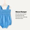 Amazon Essentials x Sofia Grainge Baby Girls’ Woven Sleeveless Ruffle Romper(Blue)
