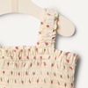 Amazon Essentials x Sofia Grainge Baby Girls’ Woven Sleeveless Ruffle Romper(Bright Pink Little Strawberries)