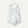 Amazon Essentials x Sofia Grainge Baby Girls’ Woven Sleeveless Ruffle Romper(Ivory Blue Floral)