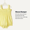 Amazon Essentials x Sofia Grainge Baby Girls’ Woven Sleeveless Ruffle Romper(Light Yellow)