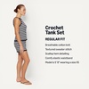Amazon Essentials x Sofia Grainge Mommy & Me Cotton Crochet Sweaters & Tank Sets(Ivory Navy Polo Stripe)