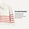 Amazon Essentials x Sofia Grainge Mommy & Me Cotton Crochet Sweaters & Tank Sets(Ivory Red Placed Thin Stripe)