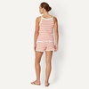 Amazon Essentials x Sofia Grainge Mommy & Me Cotton Crochet Sweaters & Tank Sets(Ivory Red Uneven Stripe)