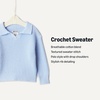 Amazon Essentials x Sofia Grainge Mommy & Me Cotton Crochet Sweaters & Tank Sets(Light Blue)