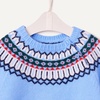Amazon Essentials x Sofia Grainge Toddler and Baby Boys’ Cotton-Nylon Knit Sweater Set with Crew Neckline(Cornflower Blue Fair Isle Geo)