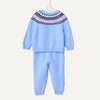 Amazon Essentials x Sofia Grainge Toddler and Baby Boys’ Cotton-Nylon Knit Sweater Set with Crew Neckline(Cornflower Blue Fair Isle Geo)