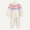 Amazon Essentials x Sofia Grainge Toddler and Baby Boys’ Cotton-Nylon Knit Sweater Set with Crew Neckline(Ivory Blush Scenic Fair Isle)