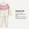 Amazon Essentials x Sofia Grainge Toddler and Baby Boys’ Cotton-Nylon Knit Sweater Set with Crew Neckline(Ivory Blush Scenic Fair Isle)