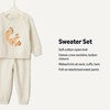 Amazon Essentials x Sofia Grainge Toddler and Baby Boys’ Cotton-Nylon Knit Sweater Set with Crew Neckline(Oatmeal Heather Squirrel)