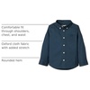 Amazon Essentials x Sofia Grainge Toddler and Baby Boys’ Stretch Oxford Band Collar Shirt with Patch Pocket(Dark Navy)