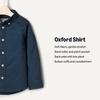 Amazon Essentials x Sofia Grainge Toddler and Baby Boys’ Stretch Oxford Band Collar Shirt with Patch Pocket(Dark Navy)