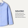 Amazon Essentials x Sofia Grainge Toddler and Baby Boys’ Stretch Oxford Band Collar Shirt with Patch Pocket(Powder Blue)