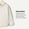 Amazon Essentials x Sofia Grainge Toddler and Baby Boys’ Stretch Oxford Band Collar Shirt with Patch Pocket(White)