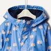 Amazon Essentials x Sofia Grainge Toddler and Baby Boys’ Water-Repellent Rain Jacket with Quilted Lining(Cornflower Blue Elephants)