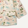 Amazon Essentials x Sofia Grainge Toddler and Baby Boys’ Water-Repellent Rain Jacket with Quilted Lining(Light Tan Frogs)