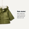 Amazon Essentials x Sofia Grainge Toddler and Baby Boys’ Water-Repellent Rain Jacket with Quilted Lining(Olive)