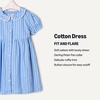 Amazon Essentials x Sofia Grainge Toddler and Baby Girls’ Cotton Sateen Dress with Collar(Blue White Stripe)