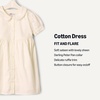 Amazon Essentials x Sofia Grainge Toddler and Baby Girls’ Cotton Sateen Dress with Collar(Ivory)