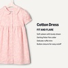 Amazon Essentials x Sofia Grainge Toddler and Baby Girls’ Cotton Sateen Dress with Collar(Pink Ivory Delicate Floral)