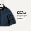 Amazon Essentials x Sofia Grainge Toddler and Baby Girls’ Heavyweight Fleece Lined Taffeta Puffer Jacket(Blue)