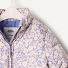 Amazon Essentials x Sofia Grainge Toddler and Baby Girls’ Heavyweight Fleece Lined Taffeta Puffer Jacket(Blue Ivory Delicate Floral)