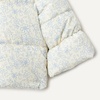 Amazon Essentials x Sofia Grainge Toddler and Baby Girls’ Heavyweight Fleece Lined Taffeta Puffer Jacket(Ivory Blue Outlined Blooms)