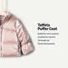 Amazon Essentials x Sofia Grainge Toddler and Baby Girls’ Heavyweight Fleece Lined Taffeta Puffer Jacket(Metallic Light Pink)