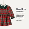 Amazon Essentials x Sofia Grainge Toddler and Baby Girls’ Long Sleeve Flannel Dress with Velvet Collar, Fit and Flare(Cherry Red Festive Plaid)