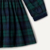Amazon Essentials x Sofia Grainge Toddler and Baby Girls’ Long Sleeve Flannel Dress with Velvet Collar, Fit and Flare(Dark Emerald Green Deep Blue Plaid)