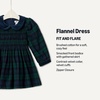 Amazon Essentials x Sofia Grainge Toddler and Baby Girls’ Long Sleeve Flannel Dress with Velvet Collar, Fit and Flare(Dark Emerald Green Deep Blue Plaid)