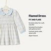 Amazon Essentials x Sofia Grainge Toddler and Baby Girls’ Long Sleeve Flannel Dress with Velvet Collar, Fit and Flare(Ivory Light Blue Simple Plaid)