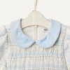 Amazon Essentials x Sofia Grainge Toddler and Baby Girls’ Long Sleeve Flannel Dress with Velvet Collar, Fit and Flare(Ivory Light Blue Simple Plaid)