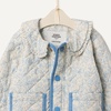 Amazon Essentials x Sofia Grainge Toddler and Baby Girls’ Midweight Quilted Field Jacket with Ruffle(Ivory Blue Outlined Blooms)