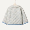 Amazon Essentials x Sofia Grainge Toddler and Baby Girls’ Midweight Quilted Field Jacket with Ruffle(Ivory Blue Outlined Blooms)