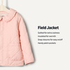 Amazon Essentials x Sofia Grainge Toddler and Baby Girls’ Midweight Quilted Field Jacket with Ruffle(Pink)