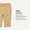 Amazon Essentials x Sofia Grainge Toddler and Baby Girls’ Straight Leg Jean with Ruffle(Light Yellow Delicate Floral)