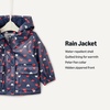 Amazon Essentials x Sofia Grainge Toddler and Baby Girls’ Water-Repellent Rain Jacket(Navy Hearts)