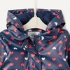 Amazon Essentials x Sofia Grainge Toddler and Baby Girls’ Water-Repellent Rain Jacket(Navy Hearts)