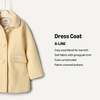 Amazon Essentials x Sofia Grainge Toddler and Baby Girls’ Wool Blend A-Line Dress Coat with Curved Collar(Beige)