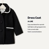 Amazon Essentials x Sofia Grainge Toddler and Baby Girls’ Wool Blend A-Line Dress Coat with Curved Collar(Black)
