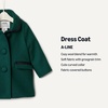 Amazon Essentials x Sofia Grainge Toddler and Baby Girls’ Wool Blend A-Line Dress Coat with Curved Collar(Dark Green)