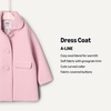 Amazon Essentials x Sofia Grainge Toddler and Baby Girls’ Wool Blend A-Line Dress Coat with Curved Collar(Pink)
