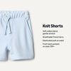 Amazon Essentials x Sofia Grainge Toddlers and Baby Boys’ Pull-On Knit French Terry Shorts, Pack of 2(Light Blue/Stripe)