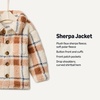 Amazon Essentials x Sofia Grainge Toddlers and Baby Boys’ Sherpa Fleece Overshirt Jacket(Ivory Light Caramel Simple Plaid)