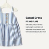 Amazon Essentials x Sofia Grainge Toddlers and Baby Girls’ Cotton Casual Fit and Flare Dress(Blue Stripe)