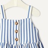 Amazon Essentials x Sofia Grainge Toddlers and Baby Girls’ Cotton Casual Fit and Flare Dress(Blue Stripe)