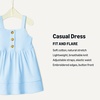 Amazon Essentials x Sofia Grainge Toddlers and Baby Girls’ Cotton Casual Fit and Flare Dress(Light Blue)