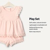 Amazon Essentials x Sofia Grainge Toddlers and Baby Girls’ Cotton Eyelet Top & Shorts Play Set, Multipacks(Light Pink)